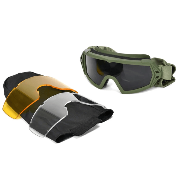 3 Lens Tactical Goggles CS Safe Protection