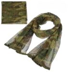 Tactical Scarf Camouflage Mesh Neck Scarf KeffIyeh Face Scarf Veil Shemagh Head Wrap for Outdoor Camping- woodland camo