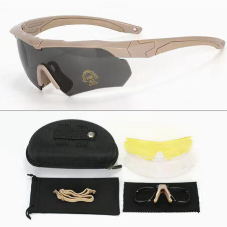 Polarized TR90 Cycling Goggles with 3 Interchangeable Lenses – Brown