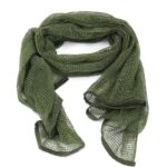 Tactical Scarf Camouflage Mesh Neck Scarf KeffIyeh Face Scarf Veil Shemagh Head Wrap for Outdoor Camping- Green