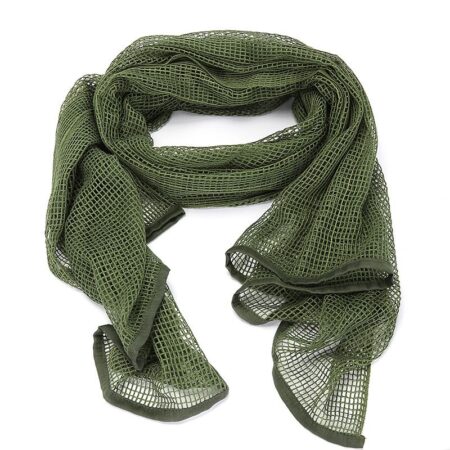 Tactical Scarf Camouflage Mesh Neck Scarf KeffIyeh Face Scarf Veil Shemagh Head Wrap for Outdoor Camping- Green