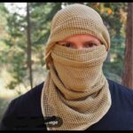 Tactical Scarf Camouflage Mesh Neck Scarf KeffIyeh Face Scarf Veil Shemagh Head Wrap for Outdoor Camping – Brown