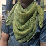 Tactical Scarf Camouflage Mesh Neck Scarf KeffIyeh Face Scarf Veil Shemagh Head Wrap for Outdoor Camping- Green