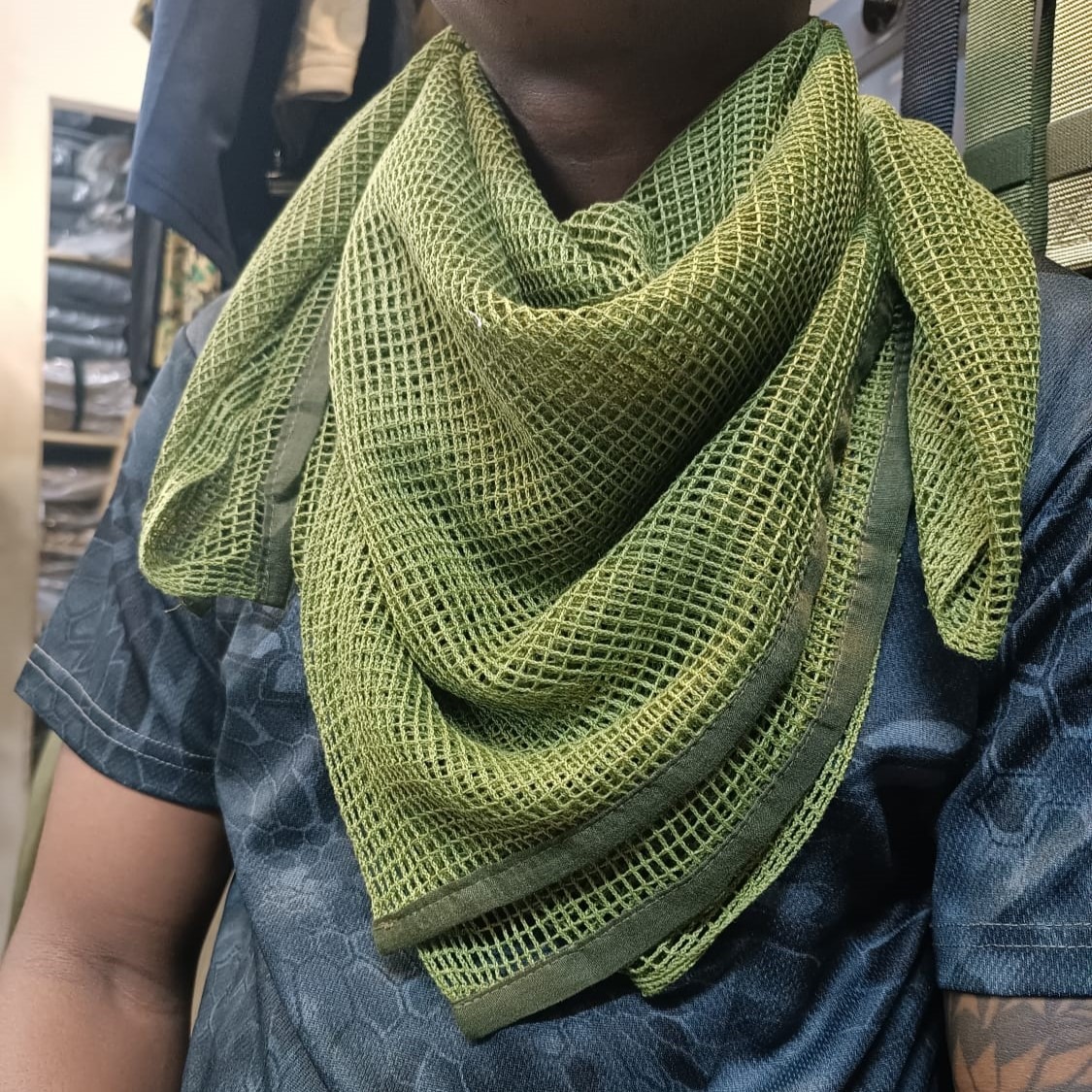 Tactical Scarf Camouflage Mesh Neck Scarf KeffIyeh Face Scarf Veil Shemagh Head Wrap for Outdoor Camping- Green Tactical Scarf Camouflage Mesh Neck Scarf KeffIyeh Face Scarf Veil Shemagh Head Wrap for Outdoor Camping- Green