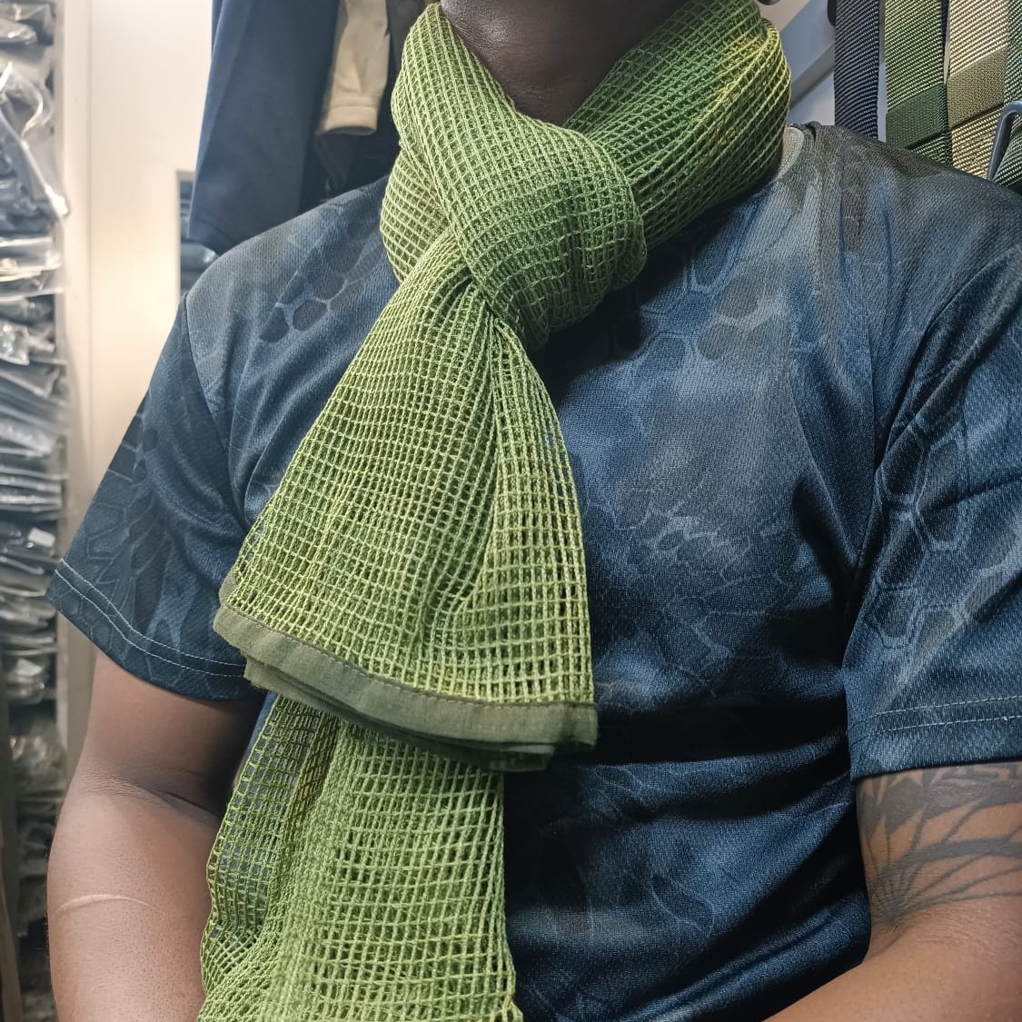 Tactical Scarf Camouflage Mesh Neck Scarf KeffIyeh Face Scarf Veil Shemagh Head Wrap for Outdoor Camping- Green Tactical Scarf Camouflage Mesh Neck Scarf KeffIyeh Face Scarf Veil Shemagh Head Wrap for Outdoor Camping- Green