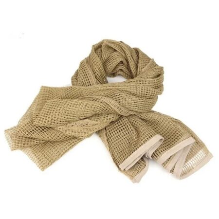 Tactical Scarf Camouflage Mesh Neck Scarf KeffIyeh Face Scarf Veil Shemagh Head Wrap for Outdoor Camping - Brown