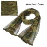 Tactical Scarf Camouflage Mesh Neck Scarf KeffIyeh Face Scarf Veil Shemagh Head Wrap for Outdoor Camping- woodland camo