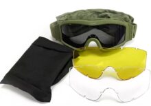 Three Lens Tactical Goggles CS Safe Protection