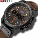 Curren 8314 Waterproof Top Brand Chronograph Casual Leather Watch