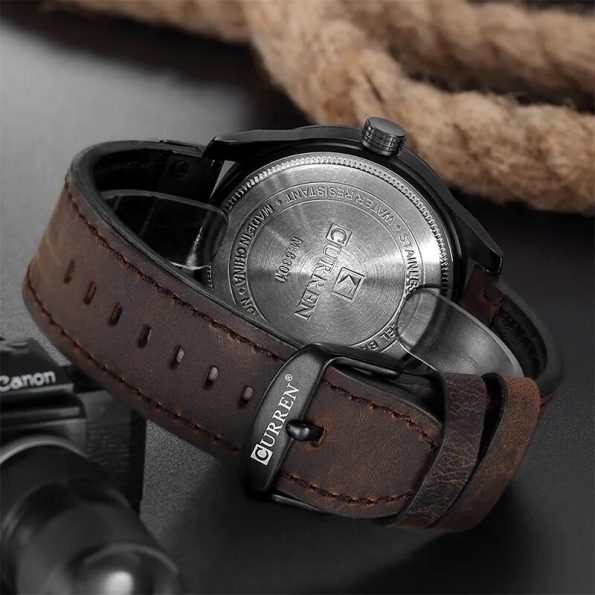 Curren 8314 Waterproof Top Brand Chronograph Casual Leather Watch