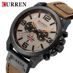 Curren 8314 Waterproof Top Brand Chronograph Casual Leather Watch