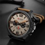 Curren 8314 Waterproof Top Brand Chronograph Casual Leather Watch