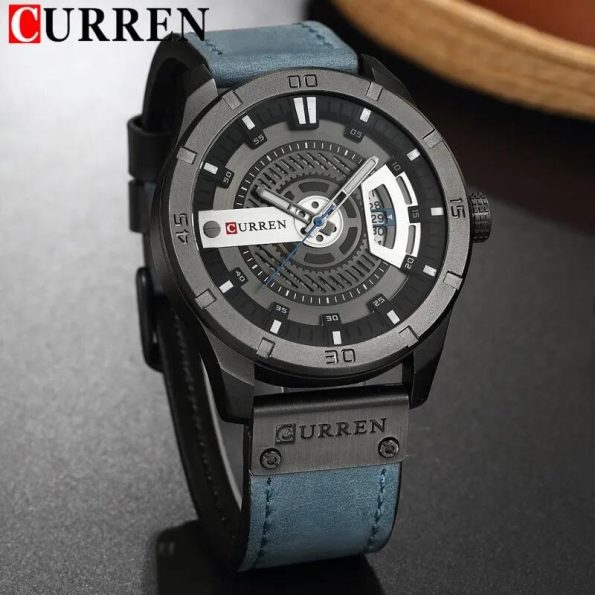 Curren 8301 Watch Waterproof Top Brand 3D Dial Wristwatch