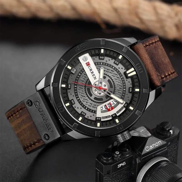 Curren 8301 Watch Waterproof Male Top Brand 3D Dial Wristwatch