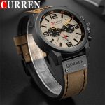 Curren 8314 Waterproof Top Brand Chronograph Casual Leather Watch