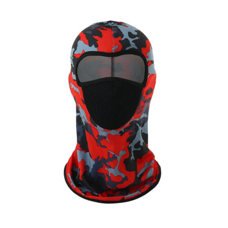 Dustproof Full Face Mask Balaclava Liner For Cycling Motorcycle Outdoor Sports Black - Red Camo