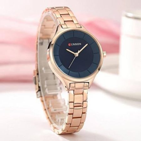 CURREN 9015 Ladies Luxury Wristwatch Rose Gold Stainless Steel Watch