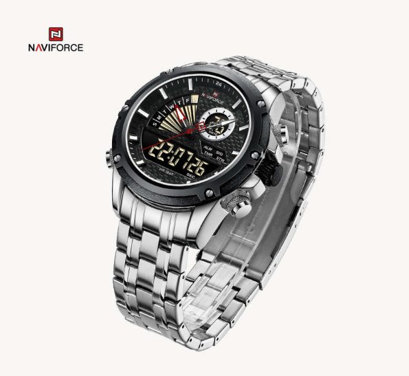 NAVIFORCE NF9205 Dual Display,Stainless Steel Watch For men