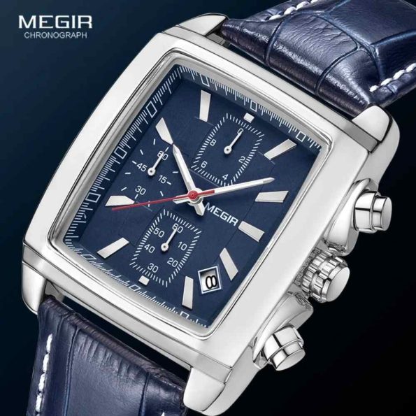 MEGIR 2028 Chronograph Leather Calendar Classic Wristwatch