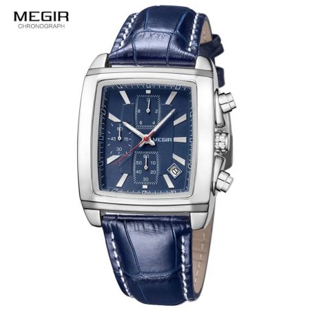 MEGIR 2028 Chronograph Leather Calendar Classic Wristwatch