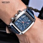 MEGIR 2028 Chronograph Leather Calendar Classic Wristwatch