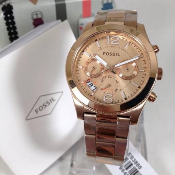 Fossil ES3885 Perfect Boyfriend Multifunction Rose Dial Ladies Watch