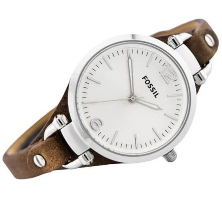 Fossil ES3060 Georgia Women’s Watch with Genuine Leather Bracelet Band