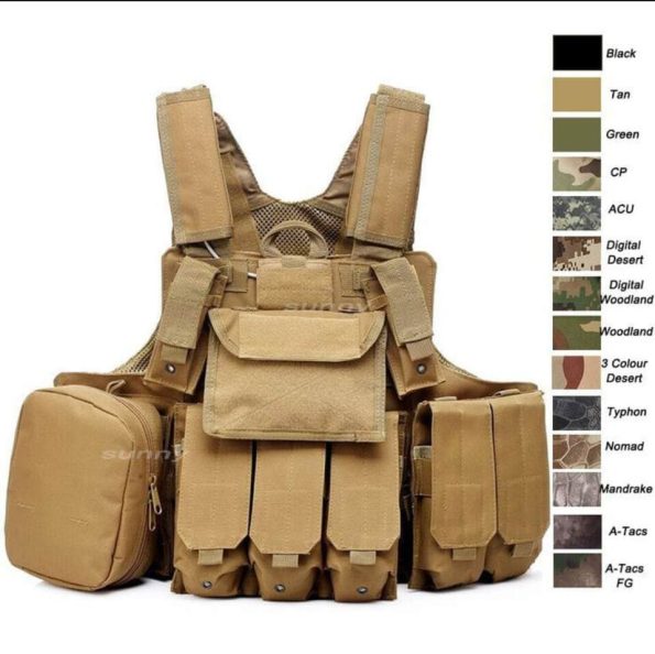 Outdoor Tactical Vest CS Field Training Equipment Men's Vest Brown