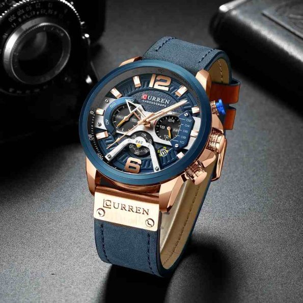 CURREN 8329 Luxury Quartz Fashion Waterproof Business Leather Watch