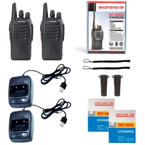 2 Pcs Baofeng BF888S Walkie Talkie Original 5W BF-888S 3 - 5KM UHF 400-470MHZ Transceiver Portable Two Way Radio