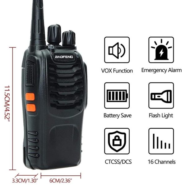 2 Pcs Baofeng BF888S Walkie Talkie Original 5W BF-888S 3 - 5KM UHF 400-470MHZ Transceiver Portable Two Way Radio