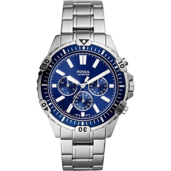 Fossil FS5623 Garrett Men’s Blue Dial Stainless Steel Analog Watch