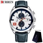 CURREN 8324 Quartz Waterproof Chronograph Leather Men’s Watch