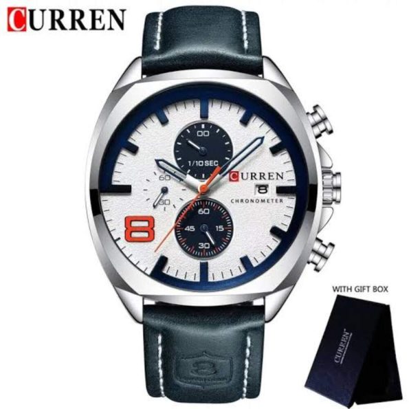 CURREN 8324 Quartz Waterproof Chronograph Leather Men’s Watch