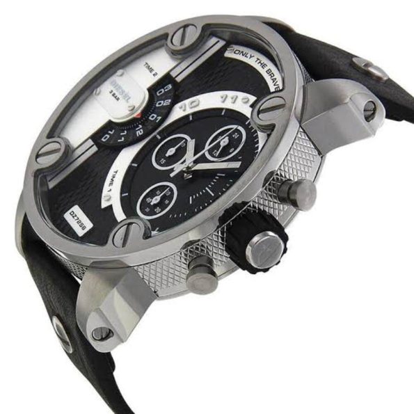 Diesel DZ7256 Men’s Little Daddy Quartz Stainless Steel and Leather Chronograph Watch