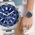 Fossil FS5623 Garrett Men’s Blue Dial Stainless Steel Analog Watch