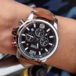 MEGIR 2156 Men Luxury Brand Fashion Quartz Leather Chronograph Wristwatch