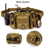 Outdoor Tactical Waist Bag Waterproof Pouch Brown