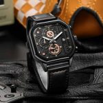 MEGIR 8106 Men Chronograph Top Brand Luxury Genuine Leather Wristwatch