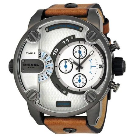 Diesel Men’s Chronograph Little Daddy White Brown Watch DZ7269