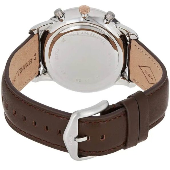 Fossil FS5408 Men's Quartz Watch, Analog Display and Leather Strap