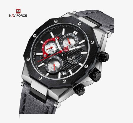 NAVIFORCE NF8028 Fashion Quartz Watches Leather Strap Waterproof Luminous Watches