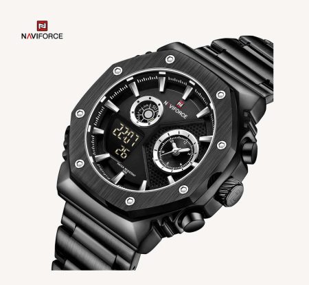 NAVIFORCE NF9216S Dual Time Display LCD Quartz Watch Luminous Water Resistant Wristwatch