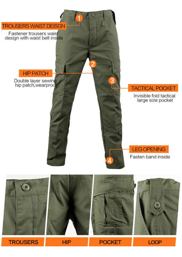 ACU Series Uniform Tactical Suit Shirt and Pants Camping, Hiking Wear