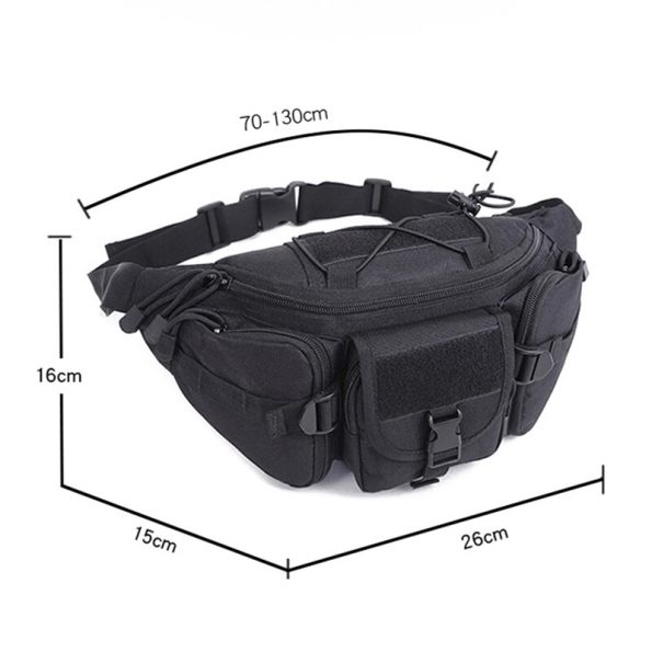 Outdoor Tactical Waist Bag Waterproof Pouch Black