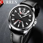 CURREN Men’s Top Brand Luxury Black Silver Waterproof Wristwatch 8379