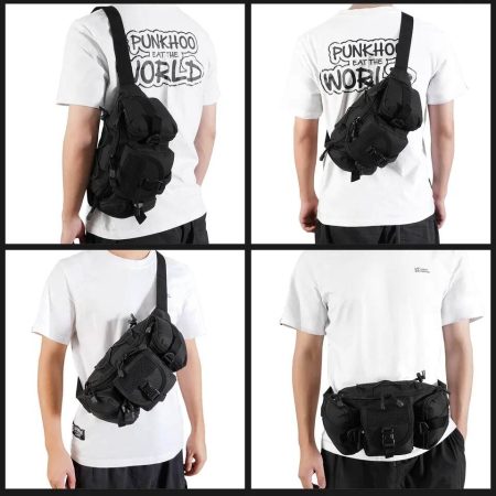 Outdoor Tactical Waist Bag Waterproof Pouch Black