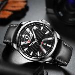 CURREN Men’s Top Brand Luxury Black Silver Waterproof Wristwatch 8379