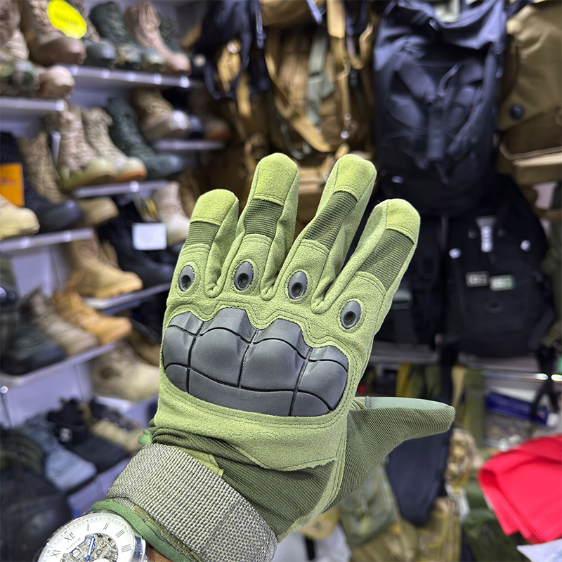 Green-Hard-Knuckle-Full-Finger-Gloves