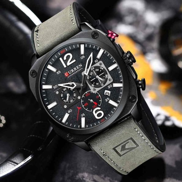 CURREN Top Luxury Brand Men's Fashion Leather Strap Quartz Wrist Watch 8398